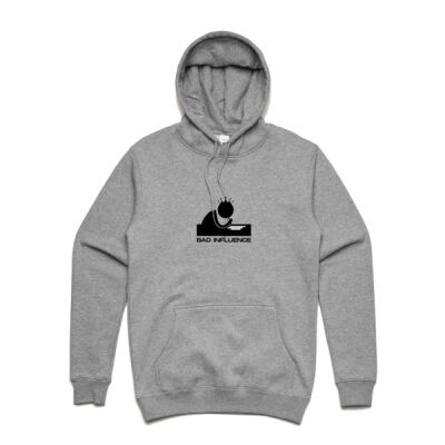 Bad Influence - Stencil Unisex Hoodie (Black Logo) Thumbnail